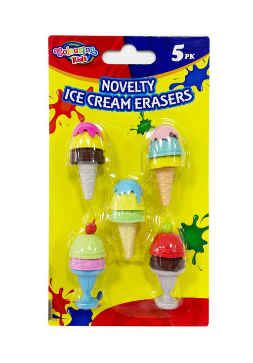 Novelty Ice Cream Erasers 5PK
