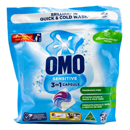 OMO Sensitive Laundry Capsules 3-In-1 28 pack