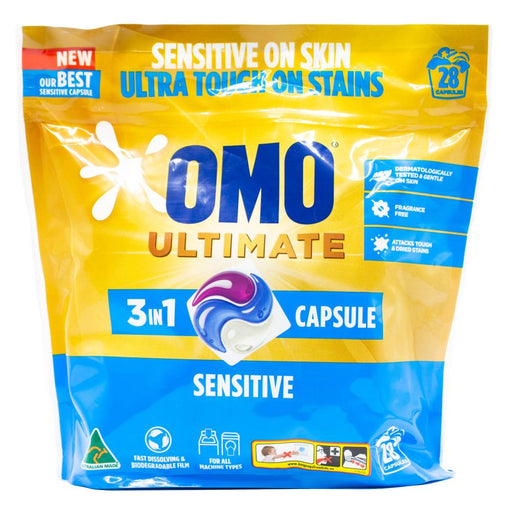OMO Ultimate 3 In 1 Laundry Detergent Capsules Sensitive 28 pack
