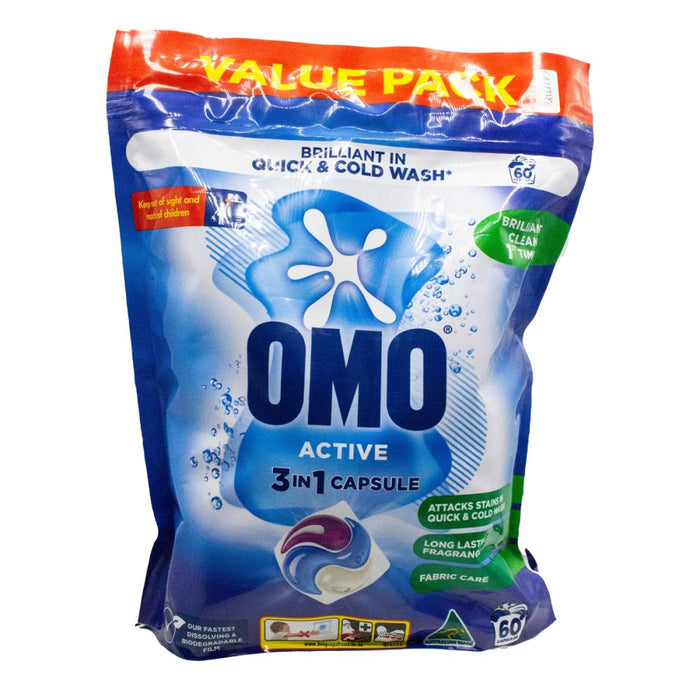 Omo Bulk Value 60PK Active 3 in 1 Caps