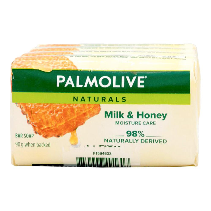 Palmolive 4pk x 90gm Soap Bar Natural Milk & Honey Moisture Care