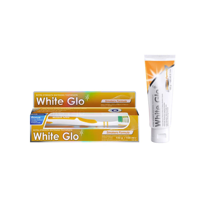 White Glo Smokers Formula Toothpaste 150g + Toothbrush