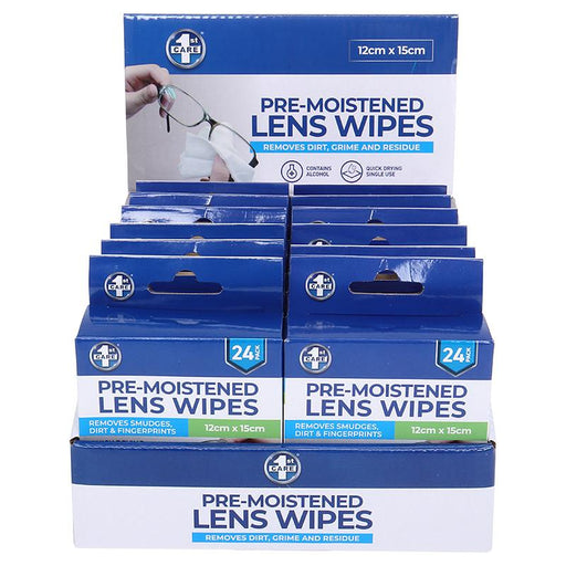 Pre-Moistened Lens Cleaning Wipes 24pk Individually Sealed