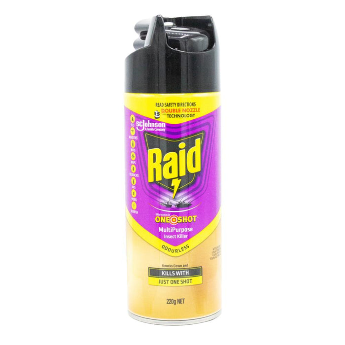 Raid One Shot Insect Killer Multi Purpose 220g Odourless — Super Savvy ...