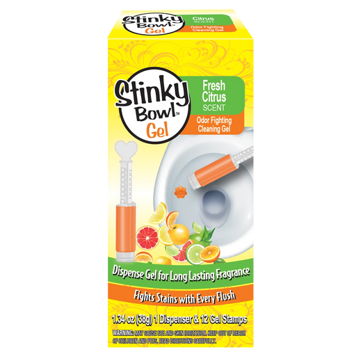 Stinky Bowl Gel Stamps + Dispenser Fresh Citrus