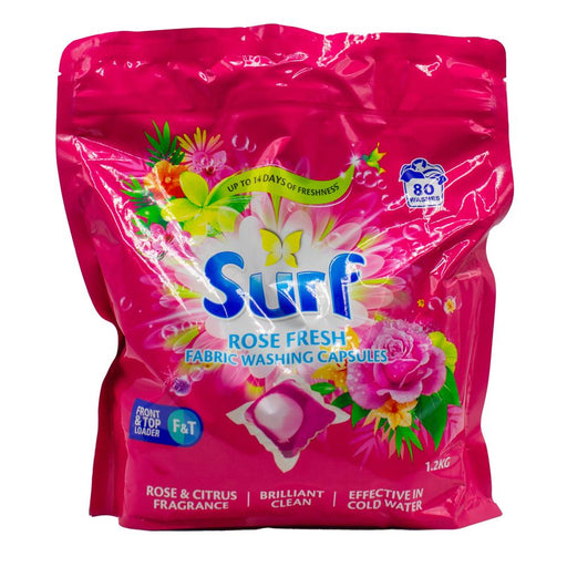 Surf Bulk 80 Pk Laundry Washing Capsules Front & Top Loader Rose Fresh