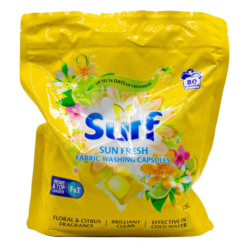 Surf Bulk 80 Pk Laundry Washing Capsules Front & Top Loader Sun Fresh