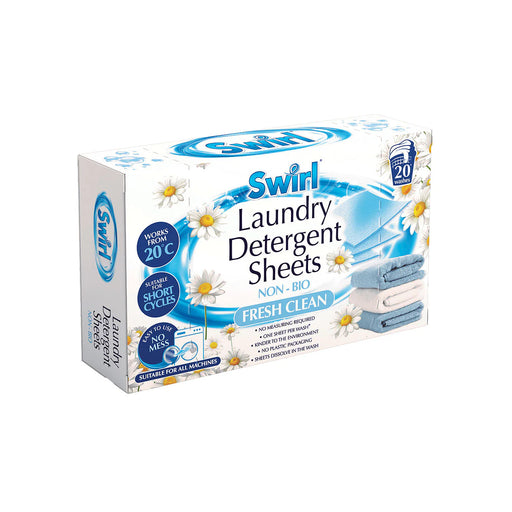 Swirl Laundry Detergent Sheets - Fresh Clean 20PK