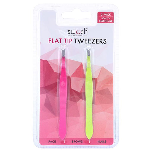 Tweezers Twin Pack Fluro Flat Tip