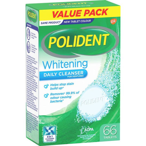 Polident Whitening Daily Cleanser Value 66 Pk