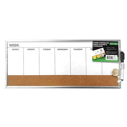 Whiteboard + Corkboard Weekly Planner