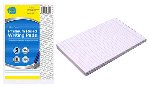 Writing Pads Small 5 Pack 20cm x 12.5cm