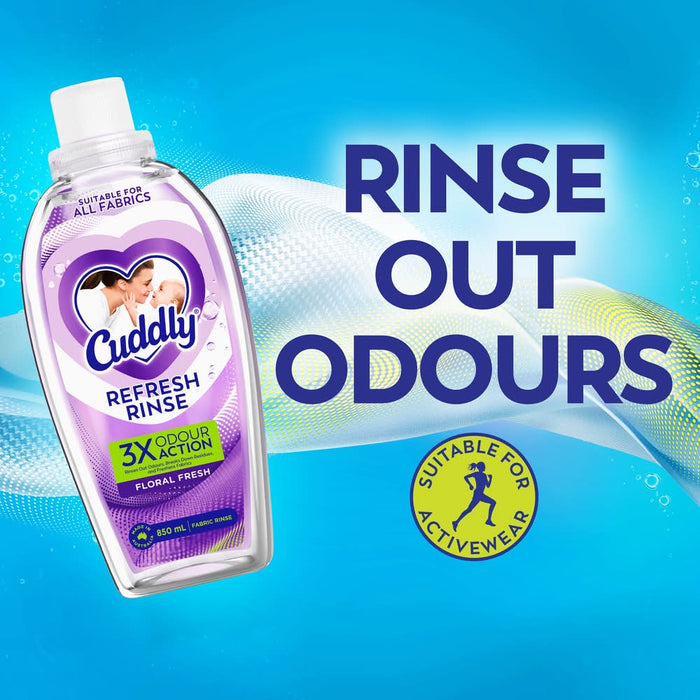 Cuddly 850ml Fabric Rinse Refresh Rinse 3X Odour Action Floral Fresh