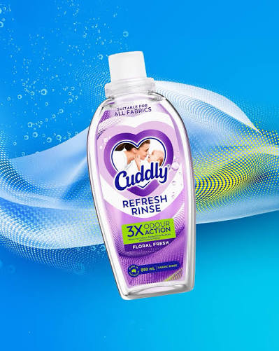 Cuddly 850ml Fabric Rinse Refresh Rinse 3X Odour Action Floral Fresh