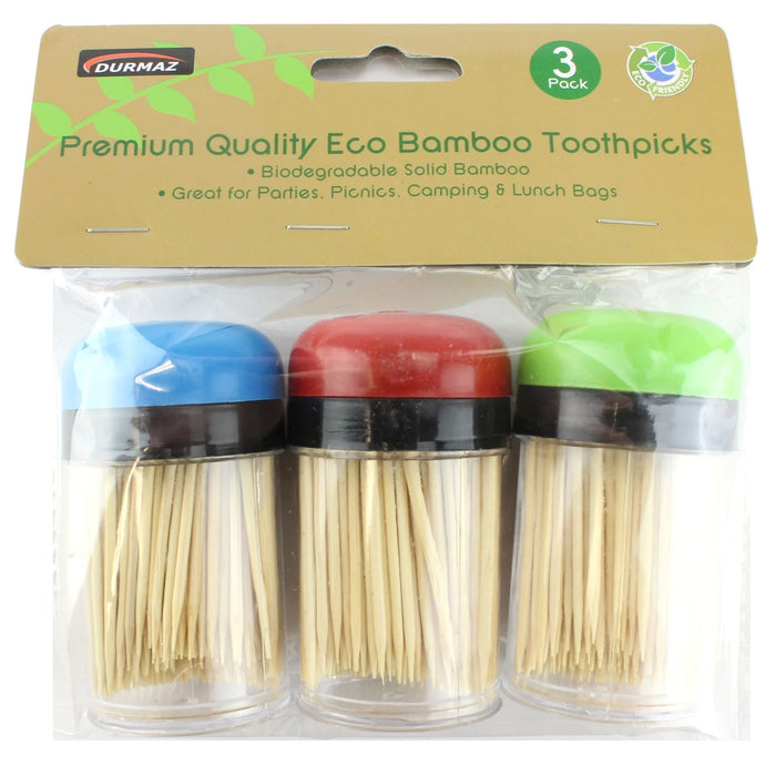 Eco Friendly 600 Value Pack Bamboo Toothpicks  200 x 3 Piece