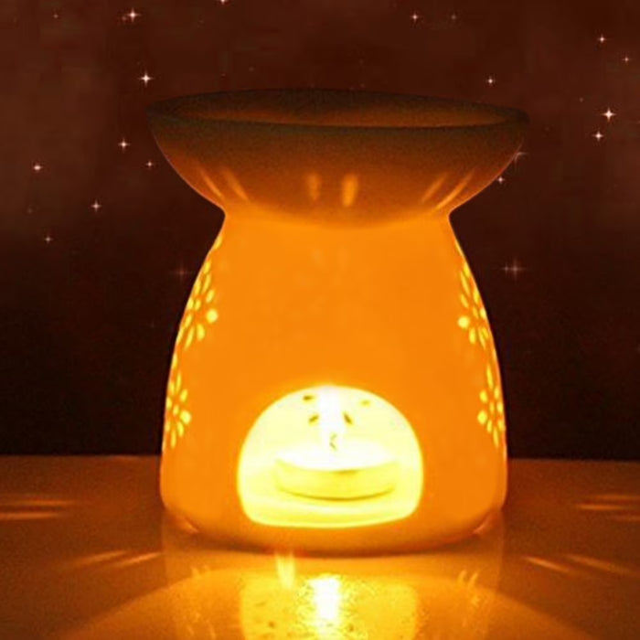Ceramic White Little Wax & Oil Burner - Assorted Designs 9cm x 8cm