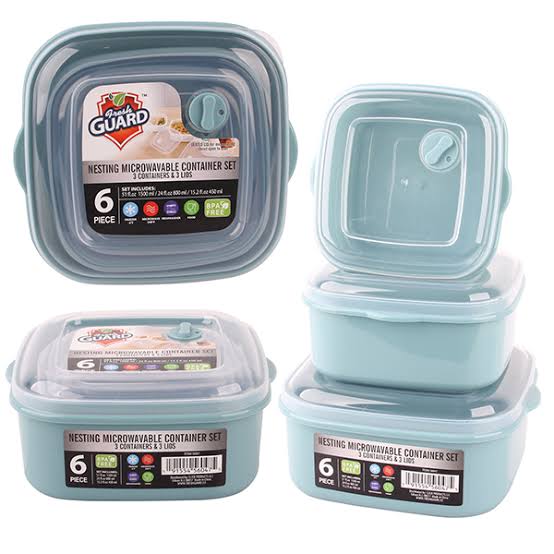 Fresh Guard Container Set 6PCE - 3 Containers + 3 Lids