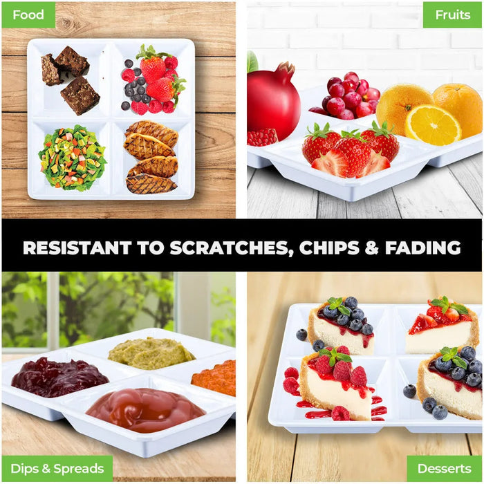 Adult / Kids Snack Plate White Melamine 22cm x 22cm