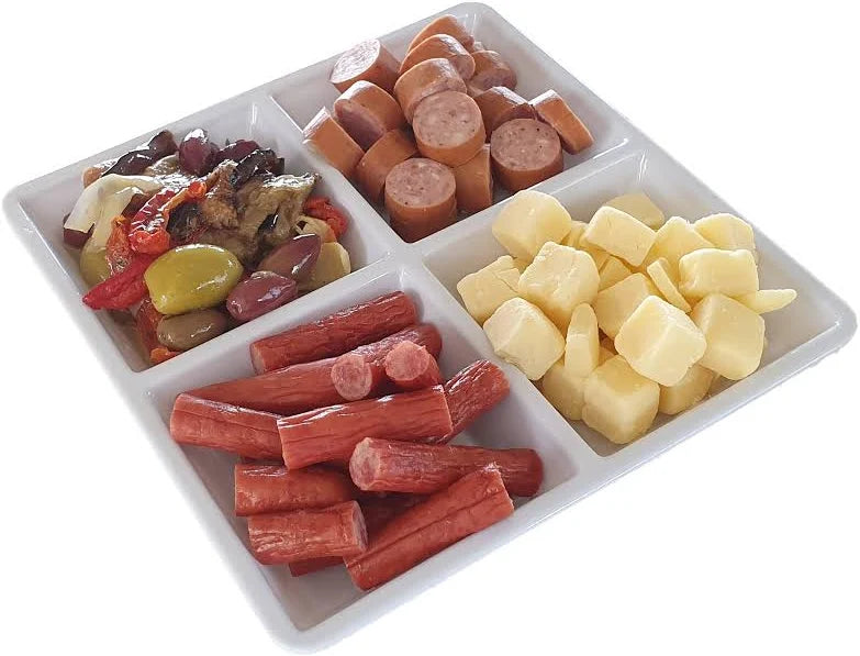 Adult / Kids Snack Plate White Melamine 22cm x 22cm