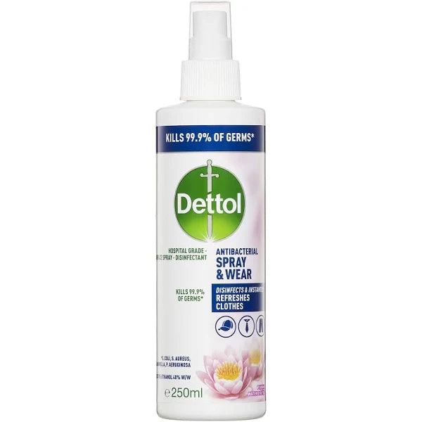 Dettol Spray & Wear Fabric Freshener Pink Water Lily 250 ml