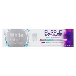 White Glo Advantage 113g Purple With Whitening Toothpaste