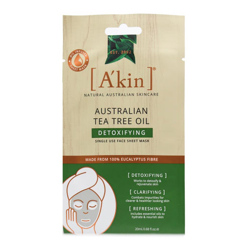 A'Kin Face Sheet Mask Detoxifying Australian Tea Tree Oil