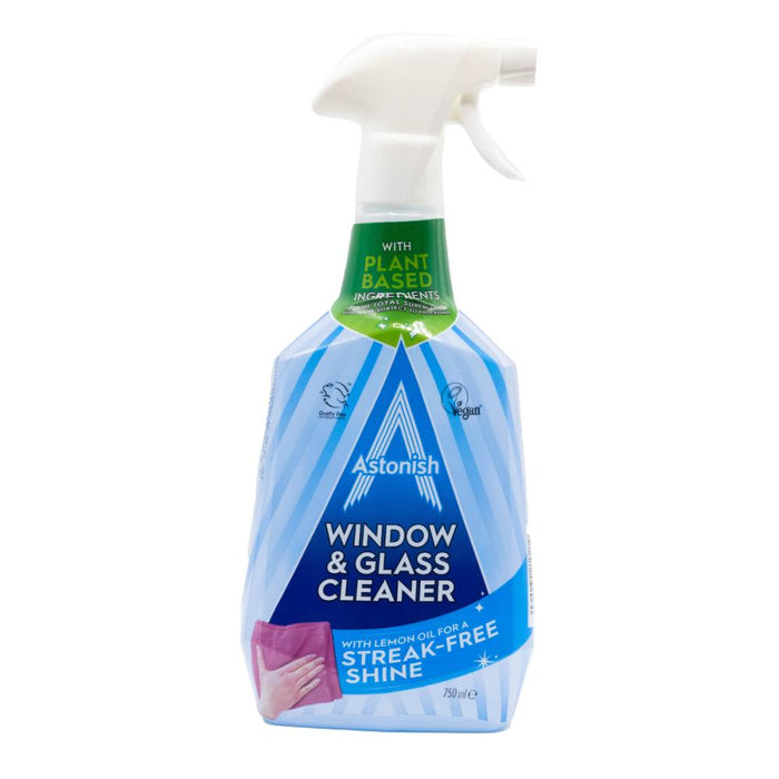 Astonish 750ml Window And Glass Cleaner With Lemon Oil For A Streak FREE SHINE