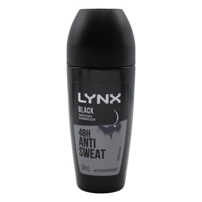 Lynx 50ml Antiperspirant Roll On Black Frozen Pear & Cedarwood Scent 48hr