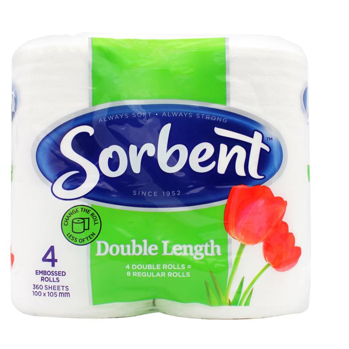 Sorbent Toilet Paper - Double Length 4 Pk