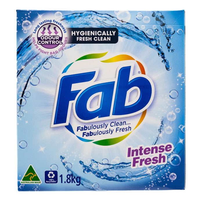 Fab 1.8KG Laundry Powder Hygienically Fresh Clean Intense Fresh