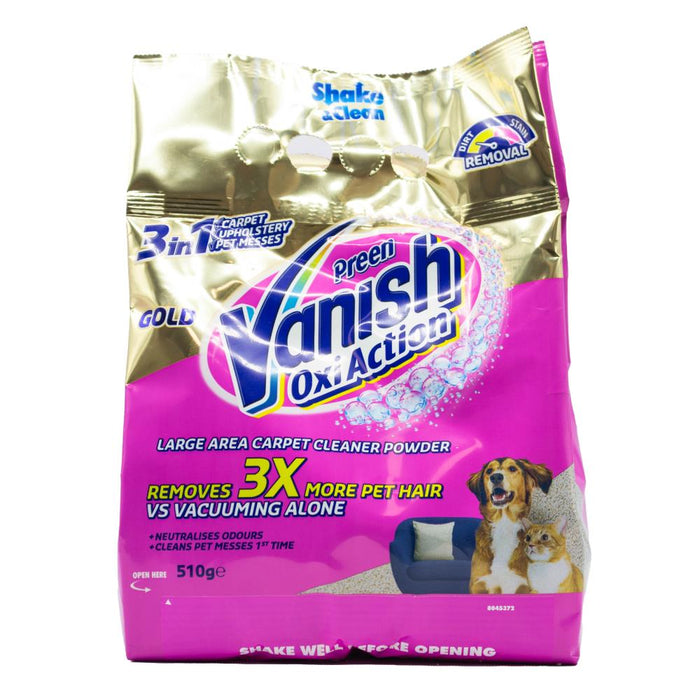 Vanish Preen Gold 3 In 1 Carpet Cleaning Powder Large Area 510g