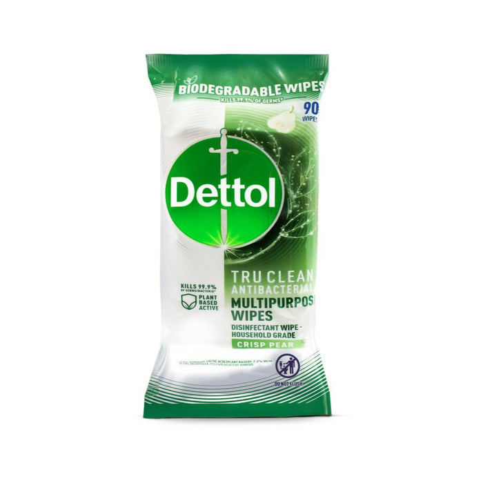 Dettol Bulk Pk 90 Antibacterial Multi Purpose Wipes Crisp Pear