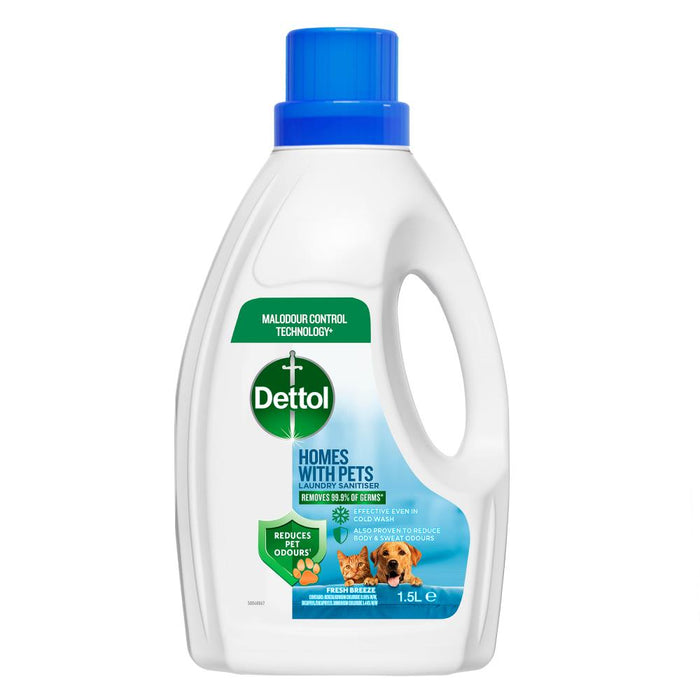 Dettol Homes With Pets Laundry Sanitiser Fresh Breeze 1.5 Litre