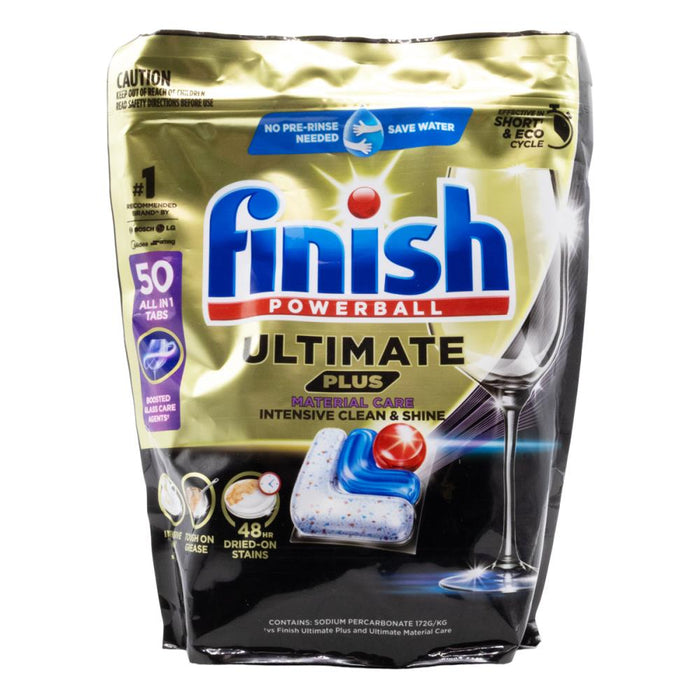 Finish Bulk 50PK Dishwasher Tabs Powerball All In 1 Ultimate Plus Boosted Glass Care
