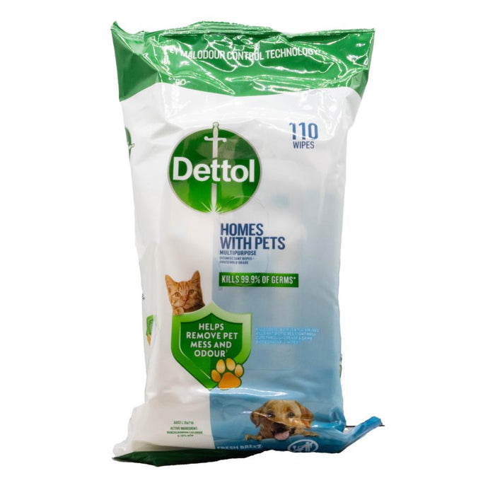 Dettol Homes With Pets Multipurpose Wipes Fresh Breeze 110 pack