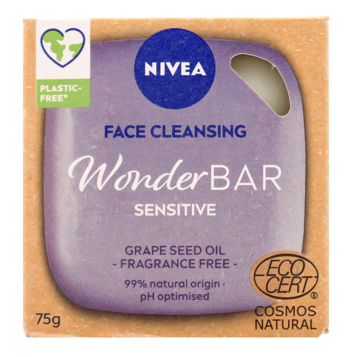 Nivea Face Cleansing Wonder Bar - Sensitive With Grape Seed Oil Fragrance Free