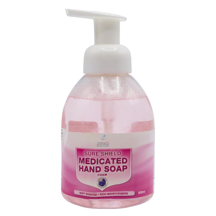 Zexa 500ml Hand Soap Sure Shield Foam Rich Moisturisers Soft Scented