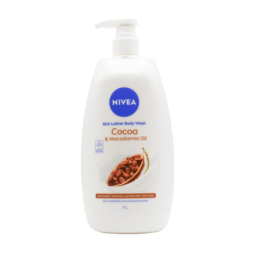 Nivea 1 Litre Body Wash Cocoa & Macadamia Oil
