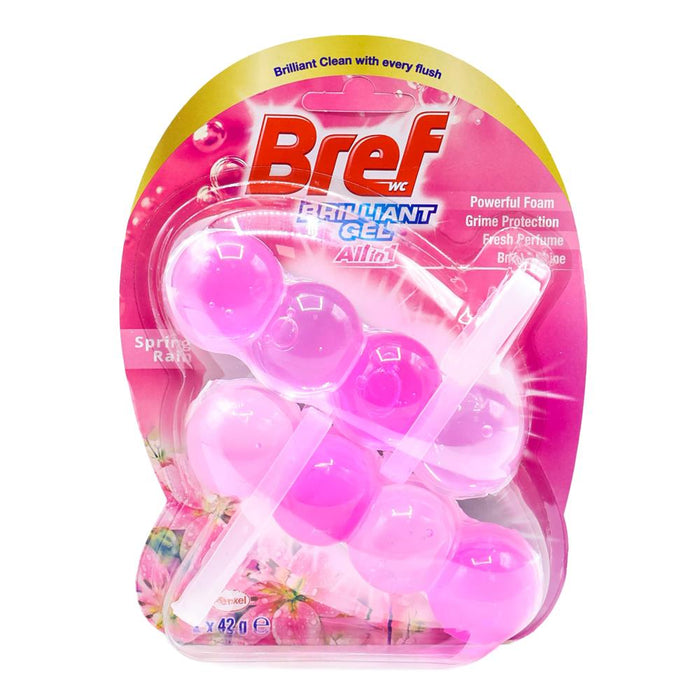 Bref 2PK Toilet Cage Brilliant Gel All In 1 Spring Rain