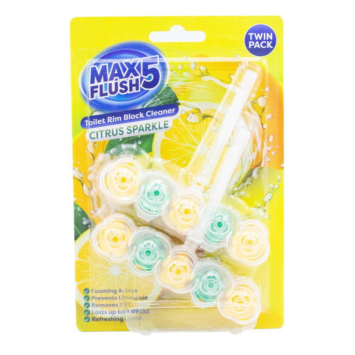 Max Flush 5 Toilet Cages Twin Pack Citrus Sparkle