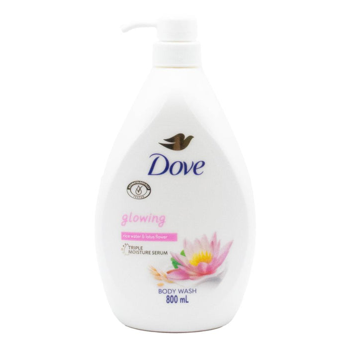 Dove 800mL Body Wash Triple Moisture Serum Glowing Rice Water And Lotus Flower