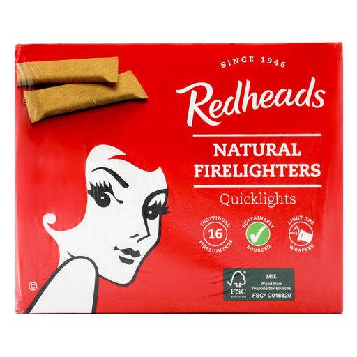 Redheads Natural Firelighters Quicklights 16 Pack