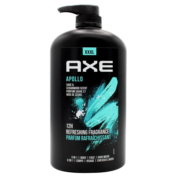 Axe Apollo 3 in 1 Body Face Hair Wash 1 Litre For Men