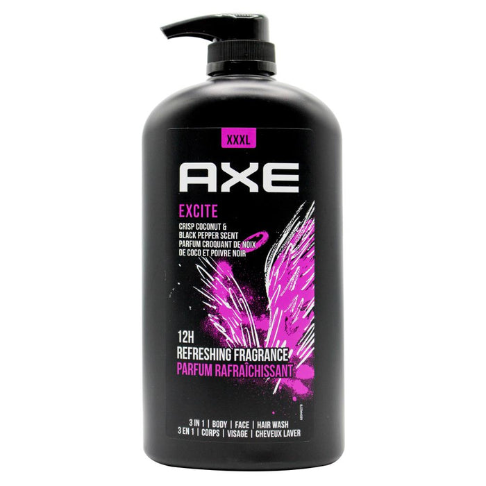 Axe 1 Litre Value Pack Body Wash Excite Crisp Coconut & Black Pepper Scent