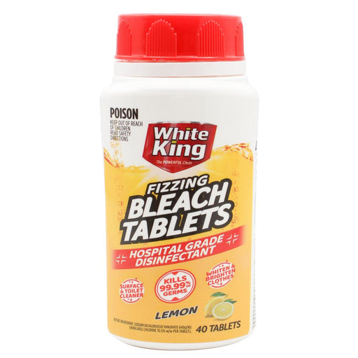 White King Fizzing Bleach Tablets 40 Pk Lemon