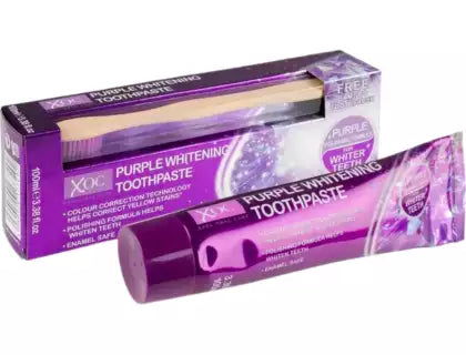 XOC Purple Whitening Toothpaste + Toothbrush Set