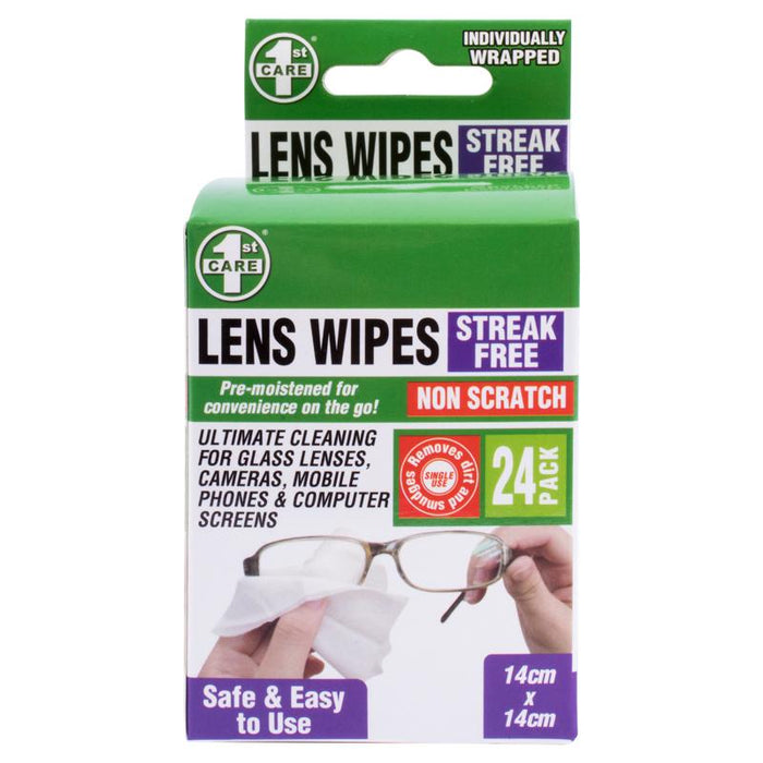 Lens Wipes - 24PK Streak Free Non Scratch Individually Sealed