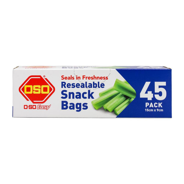 Oso Resealable Snack Bags 45 Pack 15cm x 9cm